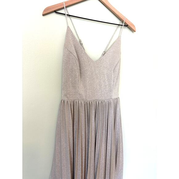 Elevenses Anthropologie Lunar Silver Sparkle Dress - Picture 3 of 11